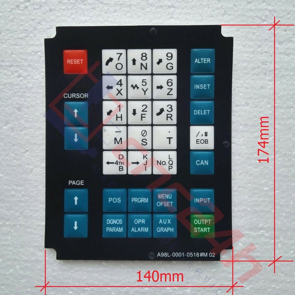A98L-0001-0518#M Silicon 0.9mm - Decal phím bấm Fanuc 0M