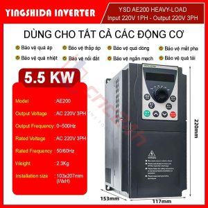 Biến tần YSD EA200 - Dùng cho máy CNC và các dây chuyền sản xuất công nghiệp.