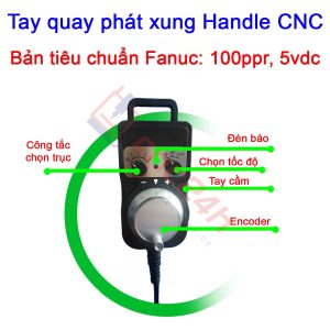 Tay quay phát xung handle (handwheel) dùng cho các máy CNC Fanuc 3, 6, 10/11, 0, 15, 16/18/21, 16i/18i/21i, 0i, 30i, 31i, 32i,… hàng mới 100%