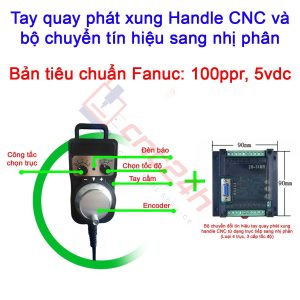 Tay quay phát xung handle (handwheel) dùng cho các máy CNC Fanuc 3, 6, 10/11, 0, 15, 16/18/21, 16i/18i/21i, 0i, 30i, 31i, 32i,… hàng mới 100%