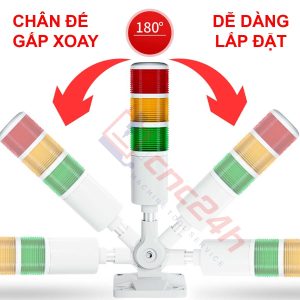 Đèn tháp - Đèn báo CNC - 1/2/3 tầng - Thương hiệu YHKJ - Mới 100%. Chân đế gấp xoay 180 độ. Có còi. Bóng LED. Có công tắc chọn chế độ sáng (ON / BLINK).