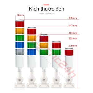 Đèn tháp - Đèn báo CNC - 1/2/3 tầng - Thương hiệu YHKJ - Mới 100%. Chân đế gấp xoay 180 độ. Có còi. Bóng LED. Có công tắc chọn chế độ sáng (ON / BLINK).
