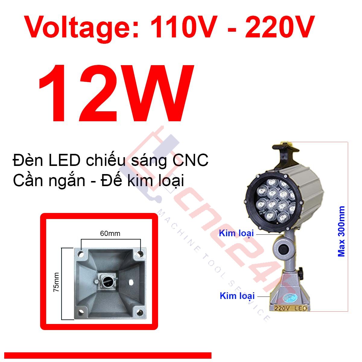 Den can - de KL - Ngan - 220V - hdd Đèn chiếu sáng máy CNC - Đèn LED cần - 24V hoặc 220V - Có loại Đế Kim Loại và Đế Nhựa. Đế xoay 360 độ và có nhiều khớp nối, dễ dàng điều chỉnh đèn - Chống nước / bụi / dầu / va đập.