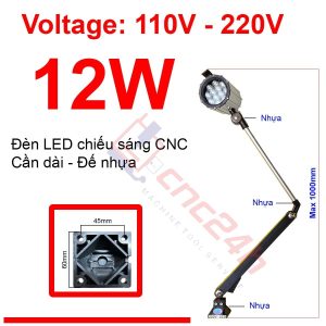 Đèn chiếu sáng máy CNC - Đèn LED cần - 24V hoặc 220V - Có loại Đế Kim Loại và Đế Nhựa. Đế xoay 360 độ và có nhiều khớp nối, dễ dàng điều chỉnh đèn - Chống nước / bụi / dầu / va đập.
