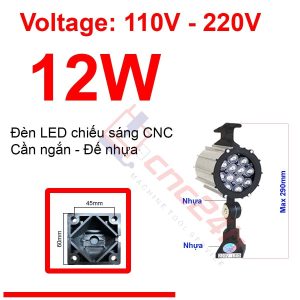 Đèn chiếu sáng máy CNC - Đèn LED cần - 24V hoặc 220V - Có loại Đế Kim Loại và Đế Nhựa. Đế xoay 360 độ và có nhiều khớp nối, dễ dàng điều chỉnh đèn - Chống nước / bụi / dầu / va đập.