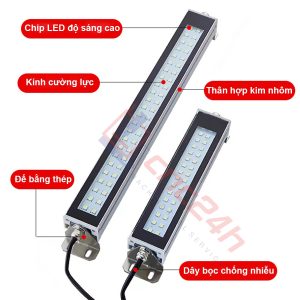 Đèn chiếu sáng máy CNC - Đèn LED vuông CNC - Đế xoay 360 độ - Kính cường lực - Thân hợp kim nhôm. Chống cháy - chống nước - chống dầu.