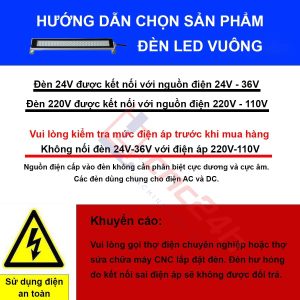 Đèn chiếu sáng máy CNC - Đèn LED vuông CNC - Đế xoay 360 độ - Kính cường lực - Thân hợp kim nhôm. Chống cháy - chống nước - chống dầu.