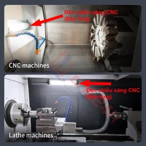 Đèn chiếu sáng máy CNC - Đèn ống LED CNC - Đế xoay 360 độ - Chiếu sáng vùng gia công - Chống nước / bụi / dầu / va đập.