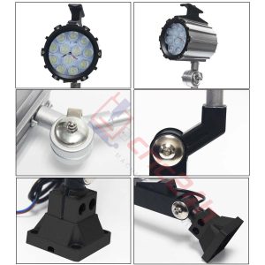 Đèn chiếu sáng máy CNC - Đèn LED cần - 24V hoặc 220V - Có loại Đế Kim Loại và Đế Nhựa. Đế xoay 360 độ và có nhiều khớp nối, dễ dàng điều chỉnh đèn - Chống nước / bụi / dầu / va đập.