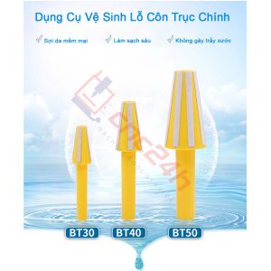 Dụng cụ vệ sinh trục chính của máy phay CNC sẽ loại bỏ cặn bẩn, các phoi bám trong lồng trục chính,....giúp bảo dưỡng trục chính sạch sẽ, hoạt động trơn tru, hiệu quả và ổn định hơn.